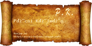 Pócsi Kálmán névjegykártya